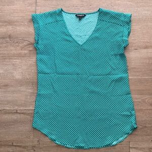 Express green with white dots blouse